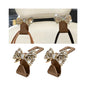 Bling Car Headreat Hook, 2PCS Crystal Rhinestone Cute Bow Vehicle Seat Back Hanger Storage for Purses Bags Grocery, Diamond Auto Rear Seat Organizer, Universal for SUV Truck Sedan (Gold) - style: Gold/2PCS
