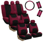 FH Group Light & Breezy Cloth Car Seat Covers, 7 Seater Three Row Set- Airbag & Split Ready -Universal for Cars Trucks and SUVs Burgundy/Black - color: Burgundy