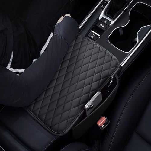 ESKONKE [Upgraded] Car Center Console Cover with 2 Storage Bags - Premium Nappa Leather Armrest Cover, Scratch & Wear Resistant, Waterproof Car Interior Accessories (Pink) - color: Pink