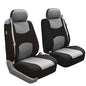 FH Group Car Seat Covers All-Purpose Built-in Seatbelt Front Set - Universal Fit for Cars, Trucks & SUVs (Gray/Black) FB351102 - color: Gray/Black - Low Back (Flat Cloth), size: Front Set