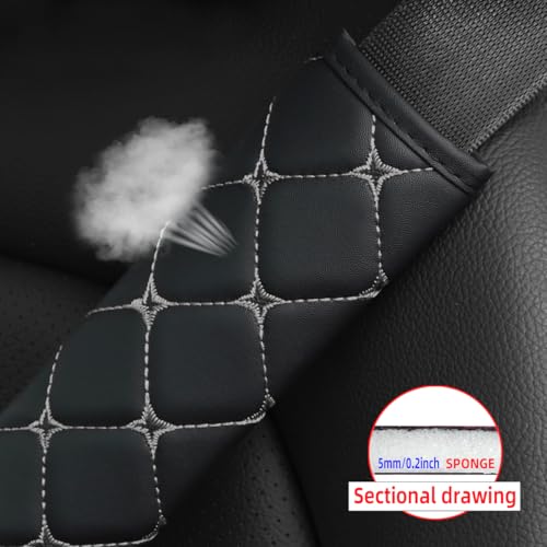 HZEL 2PCS Car Seat Belt Cover, Breathable Leather Automotive Safety Seatbelt Shoulder Strap Protector, Soft Harness Pad to Protect Neck Shoulder, Universal Vehicle Interior Accessories (Gray) - color: Gray