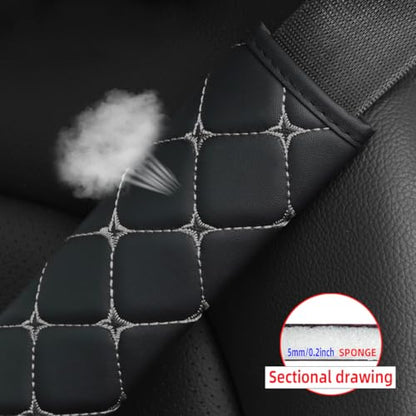 HZEL 2PCS Car Seat Belt Cover, Breathable Leather Automotive Safety Seatbelt Shoulder Strap Protector, Soft Harness Pad to Protect Neck Shoulder, Universal Vehicle Interior Accessories (Gray) - color: Gray