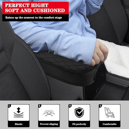 Sze Center Console Cover for Nissan Frontier 2026 2025 2024 2023 2022 Car Armrest Cover, PU Leather Arm Rest Pad, Console Box Cover Center Console Cushion - color: Nissan Frontier 2026 2025-2022