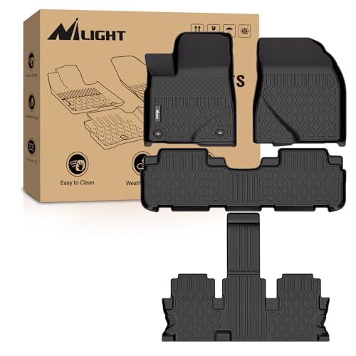 Nilight TPE Floor Mats for Toyota Highlander 7&8 Seats 2014 2015 2016 2017 2018 2019 (Not for Hybrid) All Weather Custom Fit Heavy Duty Floor Liners - color: 2014-2019 Toyota Highlander