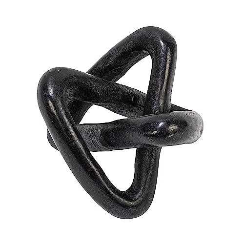 Creative Co-Op Modern Decorative Marble Link Knot, Black - color: Black