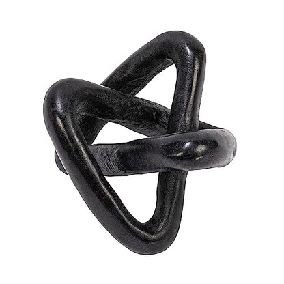 Creative Co-Op Modern Decorative Marble Link Knot, Black - color: Black