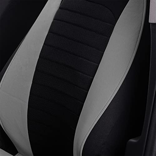 Car Front Seat Covers, Bucket One-Piece Auto Front Seat Protectors, 2PCS Premium Breathable Vehicle Seat Cushions Airbag Compatible, Car Accessories Universal for SUVs, Trucks, Car (Gray) - color: Gray