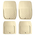 FH Group Faux Leather Deep Dish Floor Mats, Beige, Universal Fit, Set of 4, Trim-to-Fit Car Mats for Most Sedan, SUV, Truck - color: BEIGE