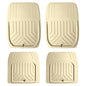 FH Group Faux Leather Deep Dish Floor Mats, Beige, Universal Fit, Set of 4, Trim-to-Fit Car Mats for Most Sedan, SUV, Truck - color: BEIGE