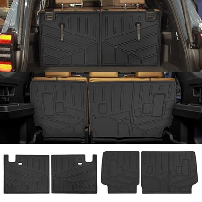 2nd&3rd Row Seat Back Mat for 2025 2026 Toyota 4Runner 7 Seats Gas, Kick Mats Rear Backrest Cover All Weather TPE Protector Cargo Liner Accessories(Not for Hybrid EV/i-Force MAX) - size: 7Seats-Seatback Mats(2nd&3rd Row)