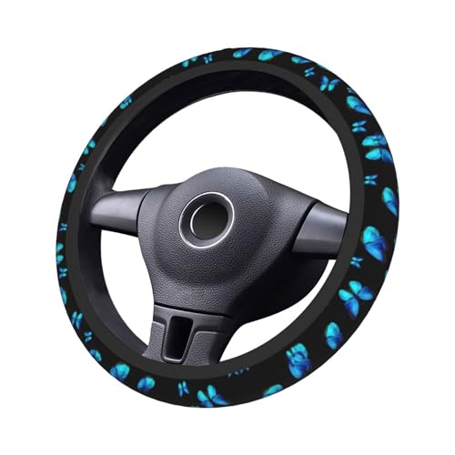 Blue Butterfly Steering Wheel Cover - Beautiful Galaxy Butterfly Steering Wheel Car Accessories Universal 15 Inch Steering Wheel Cover Women Men Anti Slip Breathable Wheel Cover Protector - color: Butterfly Blue