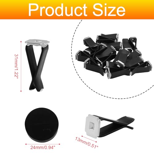 Bonsicoky 100 Pcs Square Head Car Vent Clips with Round Plastic Slot Head, Air Freshener Clips for Office Home Car Air Conditioner Outlet, Black - color: Black(with Round Slot Head), size: 100 Pcs