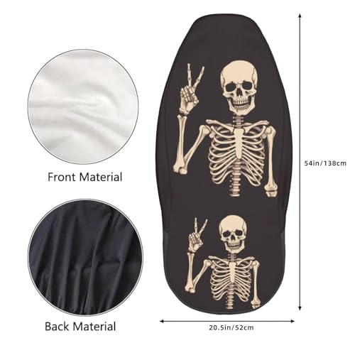 Dujiea Funny Skull Car Front Seat Covers 2 Pcs Universal Auto Seat Covers Front Seats Only, Vehicle Bucket Seat Protectors Fit for Most Car SUV Sedan and Truck - color: Funny Skull