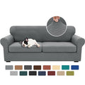 XINEAGE 2026 New 3 Pieces Couch Covers for 2 Extra Large Cushion Sofa Super Stretch Sofa Cover for 2 Large Seat Universal Loveseat Slip Cover for Living Room (Light Gray), 71"-91"(2 Cushions)