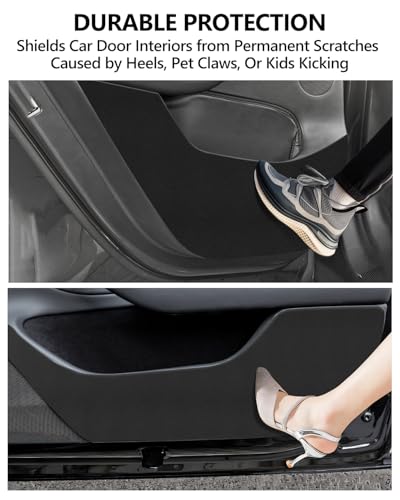 2026 Tesla Car Door Protector Model Y Juniper Accessories Anti Kick Wrap Pad Cover Mat Door Side Protector Anti-Dirty Mat Waterproof Dust Resistant Protector Cover Leather Pad 4PCS Black - size: Model Y Juniper Car Door Protector (Style 3)