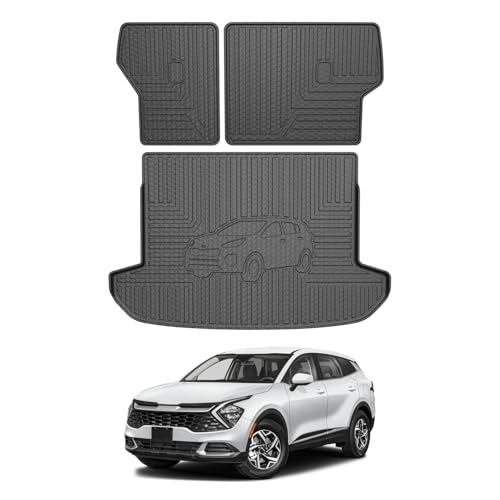 Mixsuper Backrest Mat Cargo Liner for 2017-2022 Kia Sportage, Trunk Mat and Backrest Mat for Sportage Accessories All Weather Anti-Slip Rear Trunk Liner Cargo Mat Black - size: 17-22 |Sportage| Cargo & Backrest Mat
