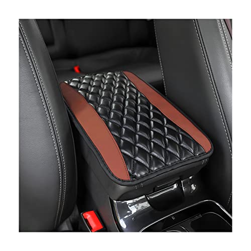 Car Center Console Cushion Pad, Universal Leather Waterproof Armrest Seat Box Cover Protector,Comfortable Car Decor Accessories Fit for Most Cars, Vehicles, SUVs (Brown) - color: Brown