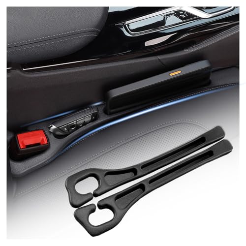 2PCS Car Seat Gap Filler Organizer with Storage Slots,Upgraded Car Gap Filler for Storing Phones,Keys,Items,Plug & Play No Drop Seat Guard for Cars Avoid Items Falling