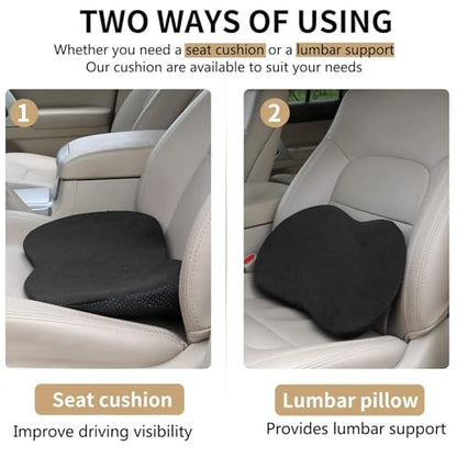 Livtribe Car Seat Cushion - Memory Foam Car Seat Pad - Sciatica & Lower Back Pain Relief - Car Seat Cushions for Driving - Road Trip Essentials for Drivers(Classic Black) - color: Classic Black