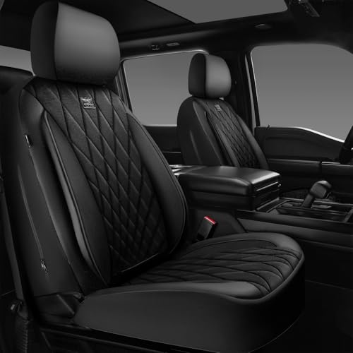 CAR PASS Luxury Faux Leather Car Seat Covers Front Seats, Breathable Soft Velvet Premium Automotive Seat Covers 2 Pack, Armrest Airbag Compatible Universal Fit for Most Sedan SUV Van Truck, Black - color: Black Velvet, size: Two Front
