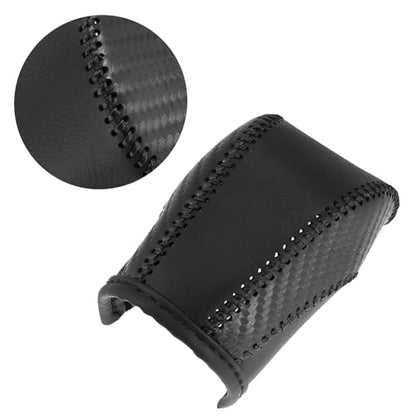 Riloer Car Gear Shift Stick Cover, Car Faux Leather Gear Shift Knob Cover, Compatible with Volkswagen Golf R 2015-2019, 1 Set (Black Thread) - color: Black Thread