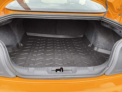 Premium Cargo Liner for Ford Mustang 2015-2023 - 100% Protection - Custom Fit Car Trunk Mat - All-Season Black Cargo Mat - 3D Shaped Laser Measured Trunk Liners for Ford Mustang 2015-2023