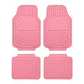Heavy Duty Rubber Floor Mats, Durable All Weather Pink Car Mats for Women, Girly, Universal Waterproof Floor Mats for Sedan, SUVs, Truck, Vans Set of 4