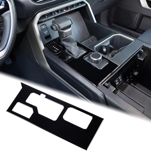 Aunginsy Car Central Control Gear Shift Panel Trim Cover Compatible with Toyota Tundra/Sequoia 2022-2024 2025 Gear Shifter Console Anti-Scratch Panel Frame Decorative Sticker Protection Accessories - color: Gloss Black, size: Without 4WD