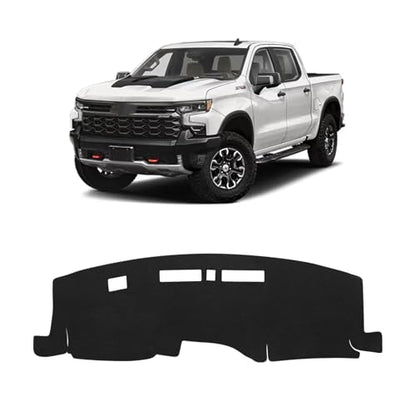 KUST Black Dash Cover for Chevy Chevrolet Silverado/GMC Sierra 1500 2022-2025 2026 & Silverado/Sierra 2500HD 3500HD 2024-2026 (Not for Denali Version) (Only fits 13.4-inch Touch Screen) - size: Silverado 22-26(Black)