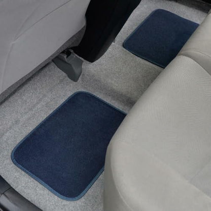 Front & Rear Carpet Floor Mats Set Auto Car Suvs Fits Truck-Blue Vacuum or Use Soap and Water-Maintenance MT-100-BL 901-87405