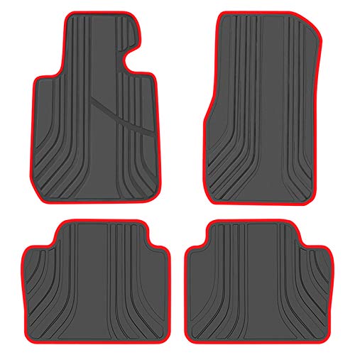 Car Floor Mat for BMW 3/4 Series Custom Fit F30 F31 F32 F33 F36 320i 328i 335i 2012 2013 2014 2015 2016 2017 2018 Black and Red Rubber Auto Floor Liners Set All Weather Heavy Duty Odorless - color: Red edge, size: 2012-2018 BMW 3/4 Series Floor Mat