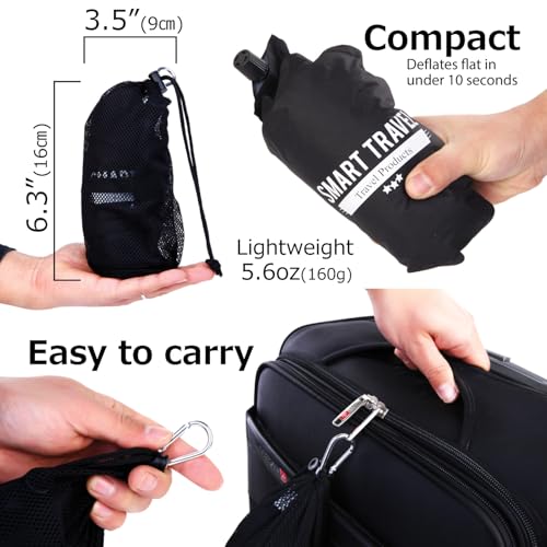 SmartTravel Travel Products Inflatable Travel Lumbar Pillow for Airplane Seat – Adjustable Lower Back Support Cushion for Long Flights