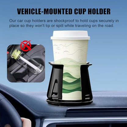 Durable Cup Holder Insert 2PCS, Cupholder Insert for Car for Console Door Slot, PC Car Drink Holder, Anti-Tip Secure Wiggle-Free