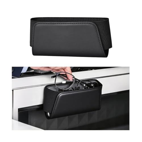 Car Seat Side Storage Pocket, Leather Multifunctional Vehicle Console Side Pouch Organizer, Small Automotive Door Tray Pouch Bag Accessories, Universal for SUV, Sedan, Truck (Black) - color: Black