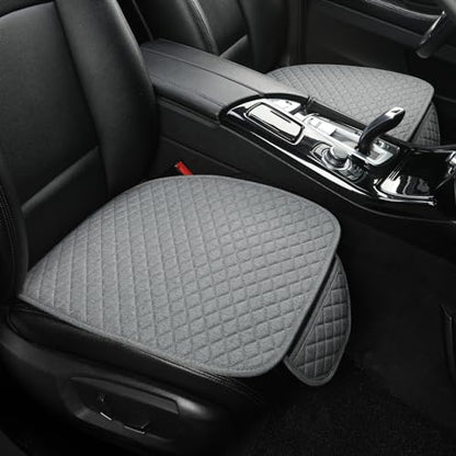 Linen Car Seat Covers,Bottom Seat Covers for Cars Include 1 Pair Front Driver Seat Pad Mat and 1 Rear Bench Cover Universal Fits 90% Vehicles,SUVs,Cars,Sedans(3Piece-Gray) - color: Gray, size: 2 Front Seat Covers+1 Rear Bench Seat Cover