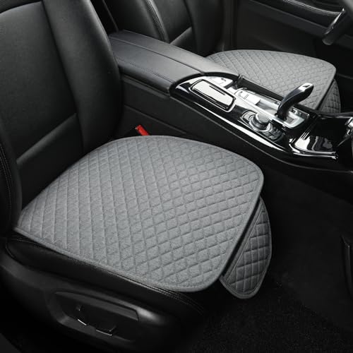 West Llama Linen Car Seat Covers,Bottom Seat Covers for Cars Include 2 Piece Front Driver Seat Pad Mat Universal Fits 90% Vehicles,SUVs,Cars,Sedans(2Piece-Gray) - color: B-Gray, size: 2 Front Bottom Seat Covers