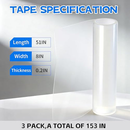 Door Protector from Dog Scratching, 51.2" x 8.2" Cat Scratch Door Frame,Adhesive Protector for Dogs, Anti Dog Scratch Door Guard Clear【3 Pack 】