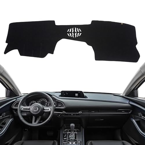 Dashboard Cover Dash Mat Fit for 2023-2020 Ma-zda CX-30 (Without HUD Models),Car Dash Board Mat Anti-Glare Carpet,Non-Slip Pad Sunshield Protector (Black) - color: Black, size: Fit 20-23 CX-30 - (Black)