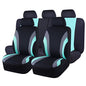 CAR PASS Line Rider Sporty Cloth 11PCS Universal Fit Car Seat Cover -100% Breathable with 5mm Composite Sponge Inside,Airbag Compatible,3zipper Bench(Full Set, Black and Mint) - color: Black and Mint, size: Full Set