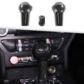 Jimen Compatible with Ford Mustang 2015-2023, 3PCS Gear Shift Knob Overlay Cover Interior Trim Kits (Carbon Fiber)