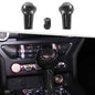 Jimen Compatible with Ford Mustang 2015-2023, 3PCS Gear Shift Knob Overlay Cover Interior Trim Kits (Carbon Fiber)
