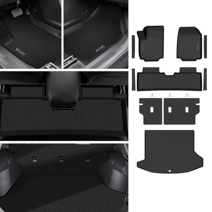 Floor mats & Trunk Mat & Backrest Mat Fit for 2025 2026 Chevy Equinox Fuel (Non EV)/GMC Terrain Cargo Mat All Weather TPE Protection Waterproof Floor Liners 2025 Equinox Accessories,Black - size: Full Set Mats for 2025 2026 Equinox