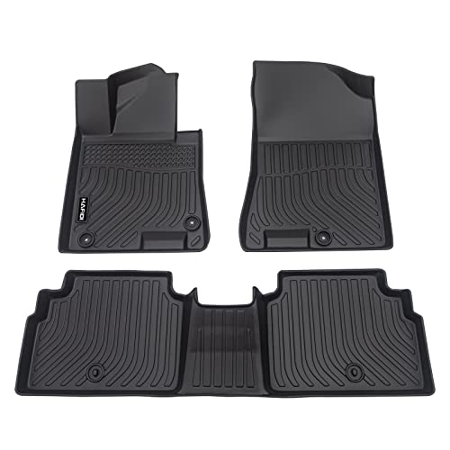 HAFIDI® All Weather Floor Mats for Kia K5 2021-2026 (Only FWD Models) & Hyundai Sonata & Sonata Hybrid Car Floor Liners, Fits 1st & 2nd Row Full Set TPE Custom Accessories, Black - style: 4) For K5 2021-2026 Floor Mats