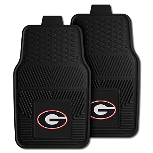 Fanmats University of Georgia Bulldogs Set of 4 Car Mats for Cars, SUV, Pickups - All Weather Protection, Deep Reservoir Design, Universal Fit - 3D NCAA Bulldog Logo - 29”x17” Front-14”x17” Rear Mat