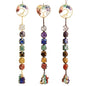3 Pieces of 7 Chakras Healing Crystals and Tree of Life Wall Hanger Tumbled Gemstones Meditation Hanging Ornament Christmas Tree Memorial Hanging Pendant (Style 3) - color: A-style 21