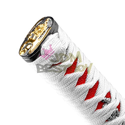 JDMBESTBOY Samurai Sword White Red Shift Knob Shifter Alloy Katana Adapters Universal 15cm - color: White Red, size: 15cm
