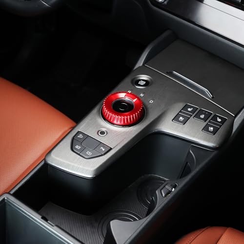 YOUTOOCAR Aluminum Alloy Gear Shift Knob Cover Compatible with Kia EV6 2022–2026, NIRO EV 2023–2026, Seltos 2024–2026, Sportage Hybrid/PHEV 2023–2026 (Red) - color: Red