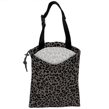 Car Trash Bag Hanging Black Gray Leopard Print Car Trash Can for Back Seat Waterproof Car Trash Bin with Adjustable Straps and Drawstring for Car Accessories Vehicle Travelling Camping - color: Black Gray Leopard Print