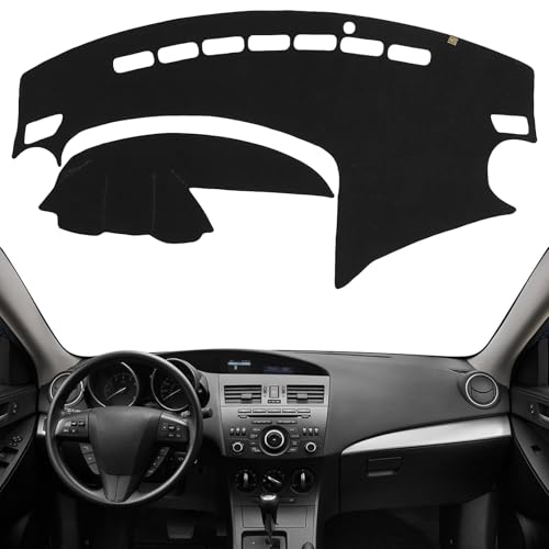Dashboard Cover Dash Mat Fit for 2013-2010 Ma-zda 3 (for Left Hand Drive),Car Dash Board Mat Anti-Glare Carpet,Non-Slip Pad Sunshield Protector (Black) - color: Black, size: Fit 10-13 Ma-zda 3 - (Black)