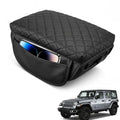 Center Console Cover Compatible with Jeep Wrangler JL 2018-2025, Armrest Cover with Pockets for Jeep Gladiator JT 2020-2025, armrest Cushion for Wrangler JL JLU&Gladiator JT Accessories